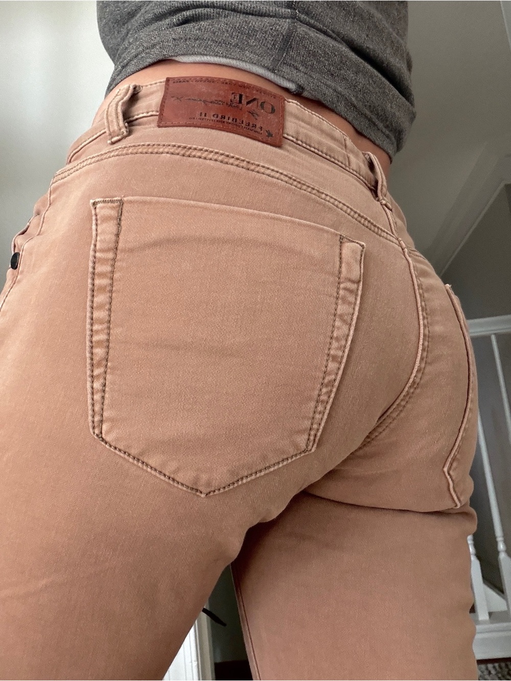 One Teaspoon Freebird Lace Up Pants size 27 low rise, skinny ankle BoHo khaki